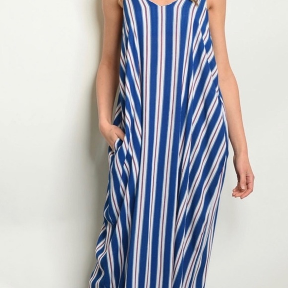 Striped maxi dress with pockets - Picture 2 of 2